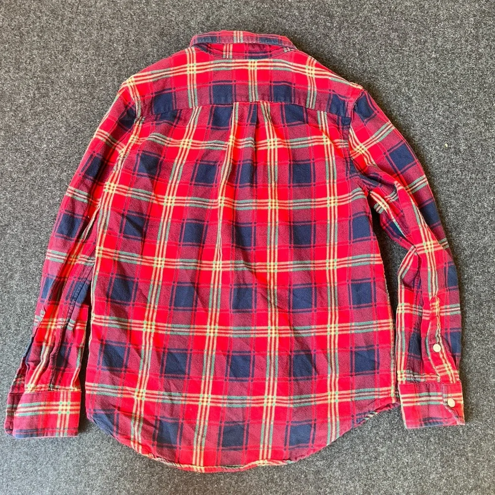 Ralph Lauren‎ Red Plaid Cotton Flannel Long Sleeve Shirt Boys M 10/12